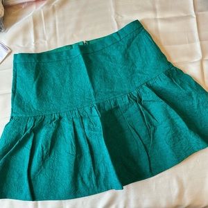 J. Crew Green Brocade -Two tier, back zipper -Lined - great condition  sz 12